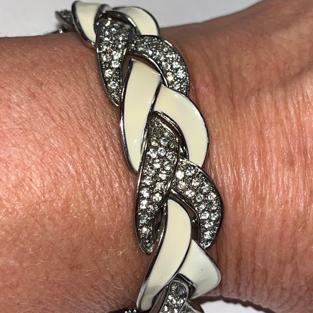 VTG Beautiful Ann Taylor White & Simulated Diamond Bracelet